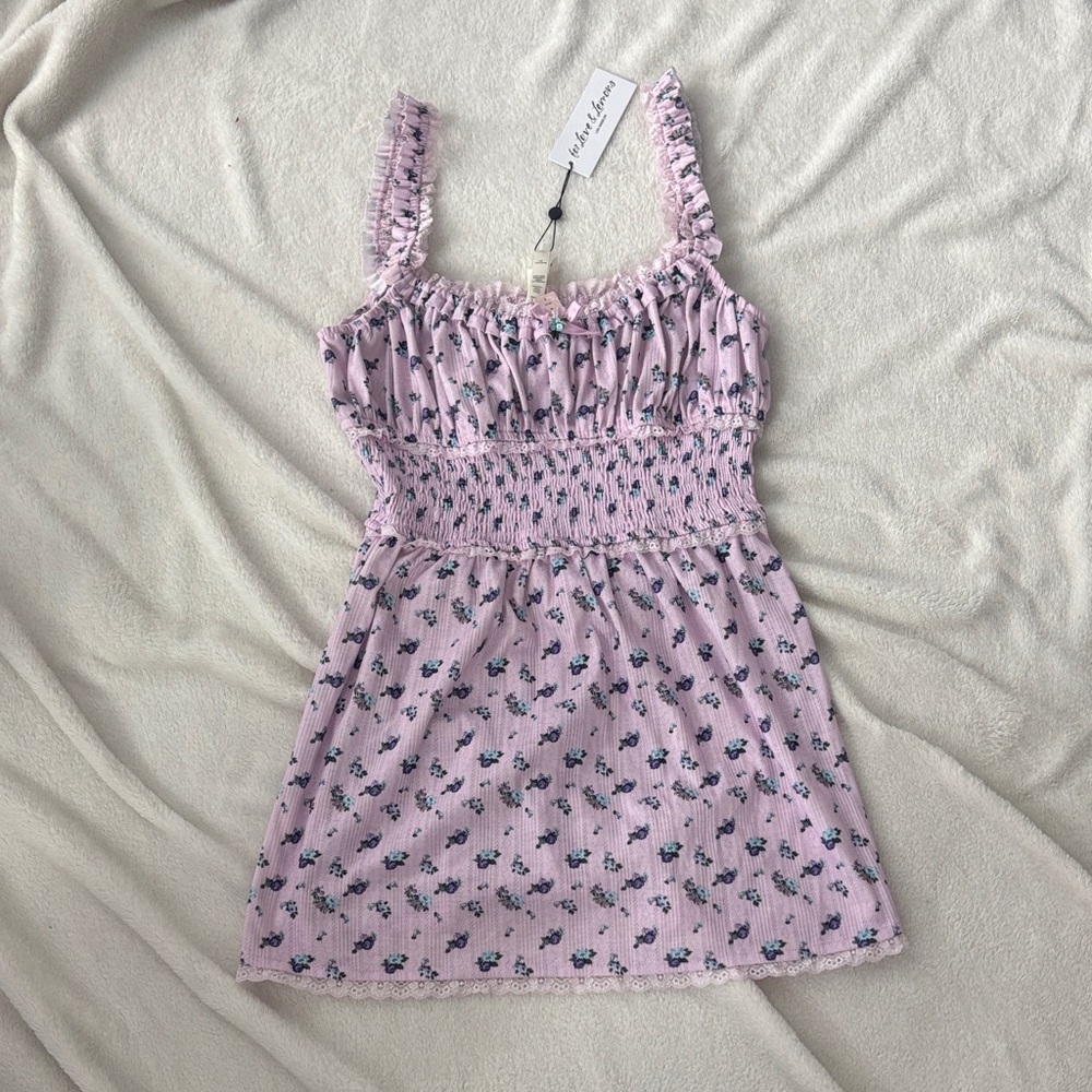 For Love And Lemons Lola Pointelle Dress - Size M